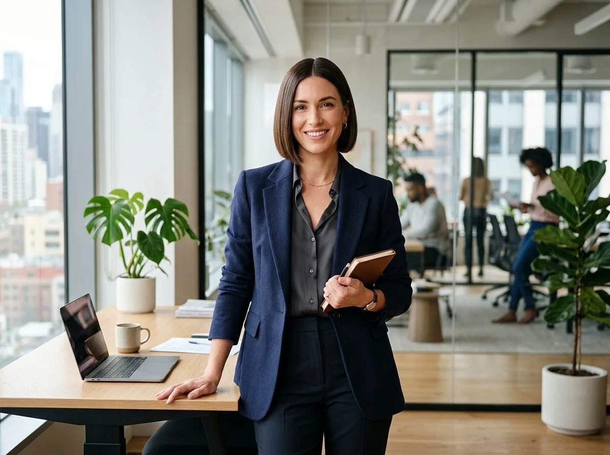Same bob haircut styled differently for work and casual occasions