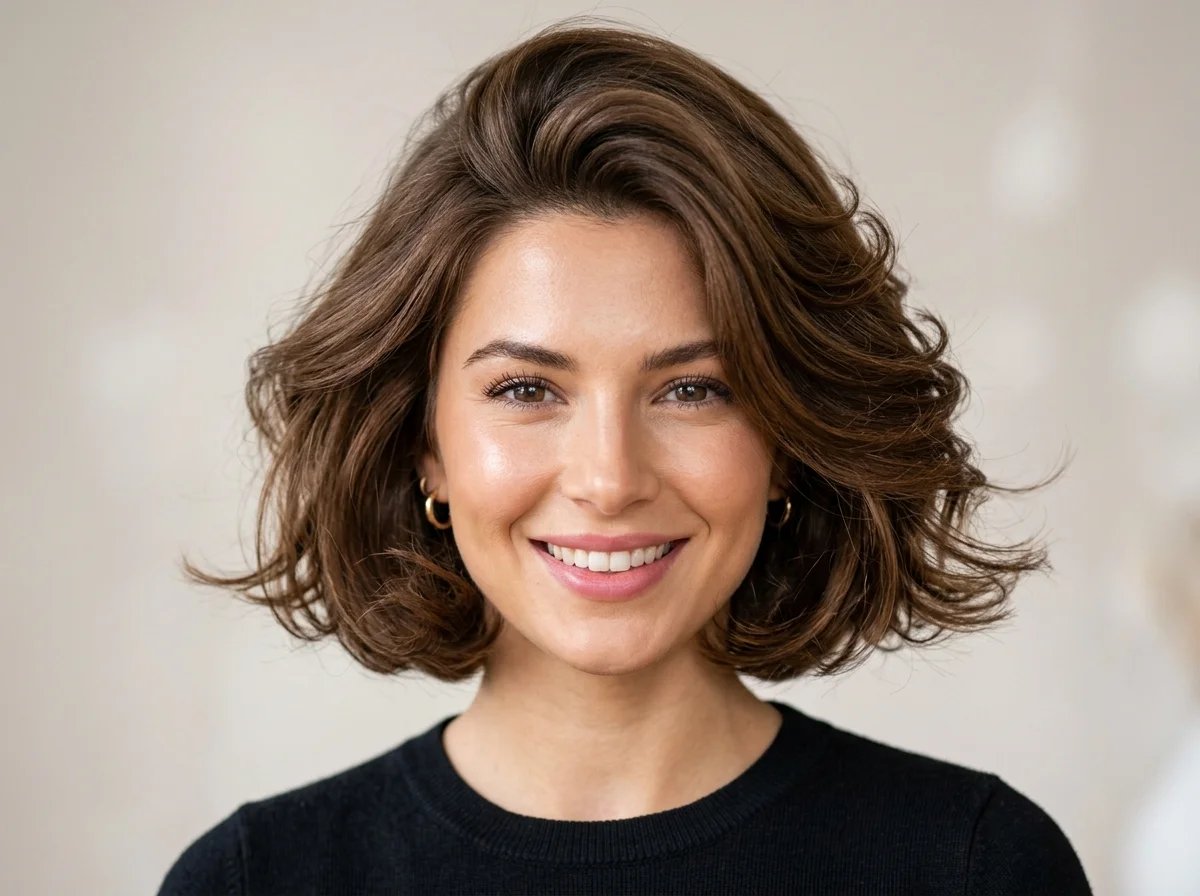 Before and after showing how a bob adds volume to fine hair