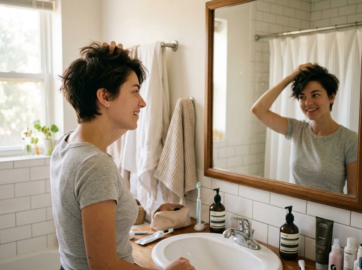 留著精靈短髮的人在兩分鐘內完成造型