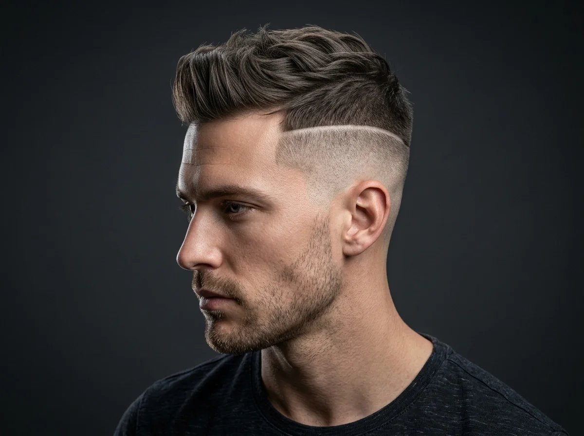 Sharp undercut hairstyle showing clean contrast between sides and top