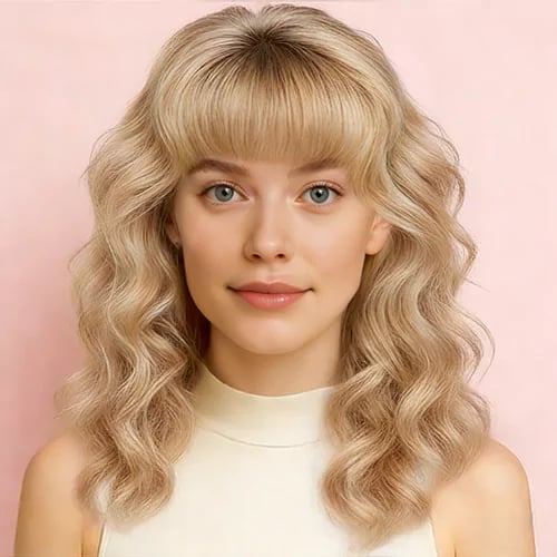 long curly bangs