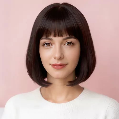 straight bob bangs short