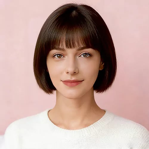 short bob bangs straight